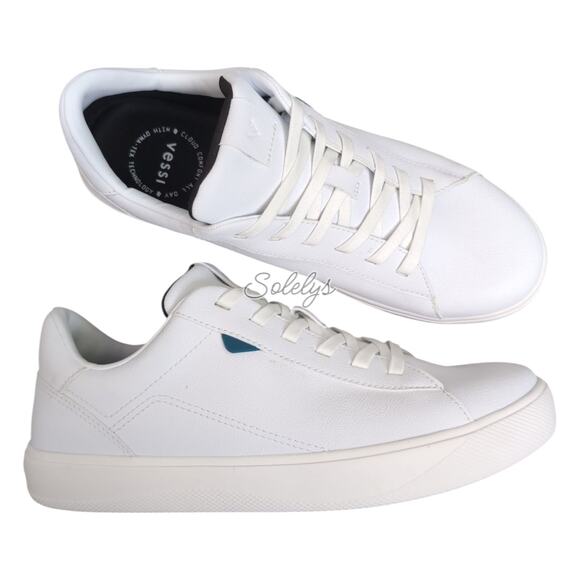 Vessi Soho Mens 9 Ivory White Low Top Waterproof Knit Vegan Leather Sneaker - Picture 1 of 12